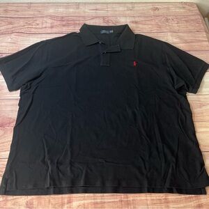 Polo Ralph Lauren Polo Shirt 4XB‎ Black Red Pony Classic Fit Short Sleeve *Flaw